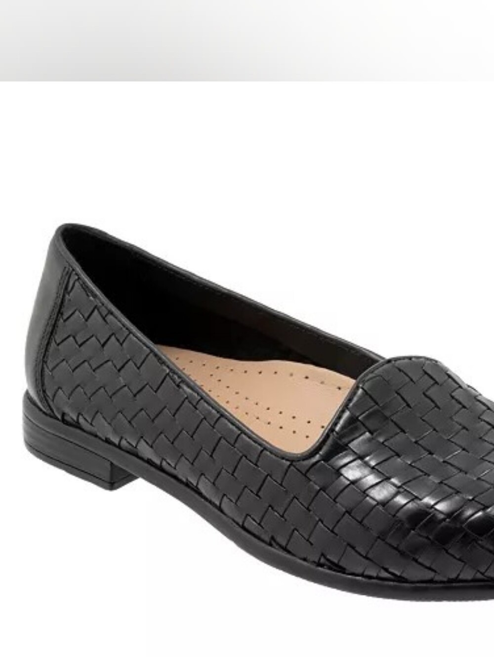 Trotters Black Woven Pointed-Toe Flats Sz 12 The Perfect Flat
